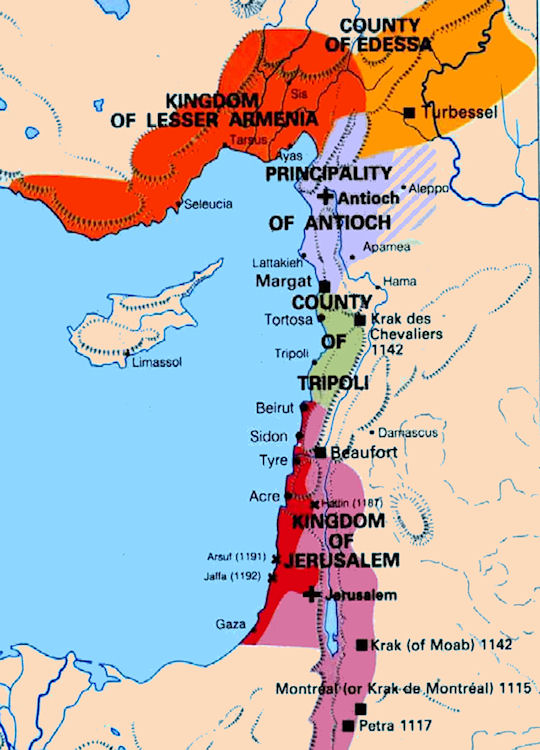 Image result for map of the crusader states